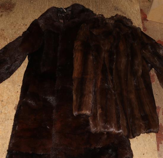Brown fur coat and jacket